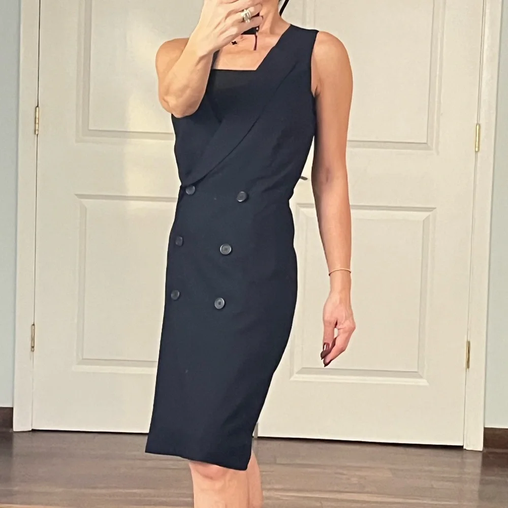J.Crew navy tuxedo dress